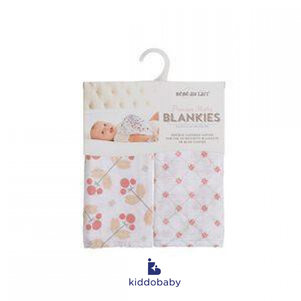 Bebe au Lait Muslin Dewberry/Lattice Blankies Set (2-ply)