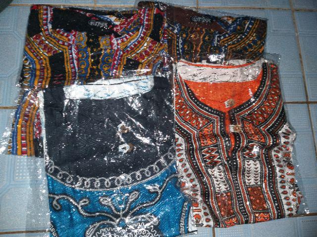 Kaos Pantai Kaos Etnik Dashiki All Size Pria Wanita Dasar Putih New