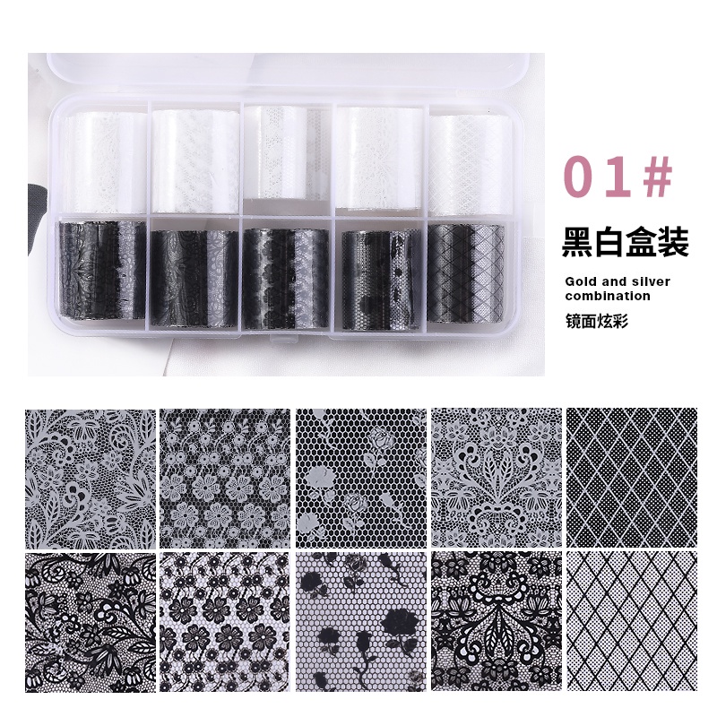 MSY 10pcs/BOX MIX Christmas Snowflake Halloween flower design nail art foils transfer decals sticker Nail Art