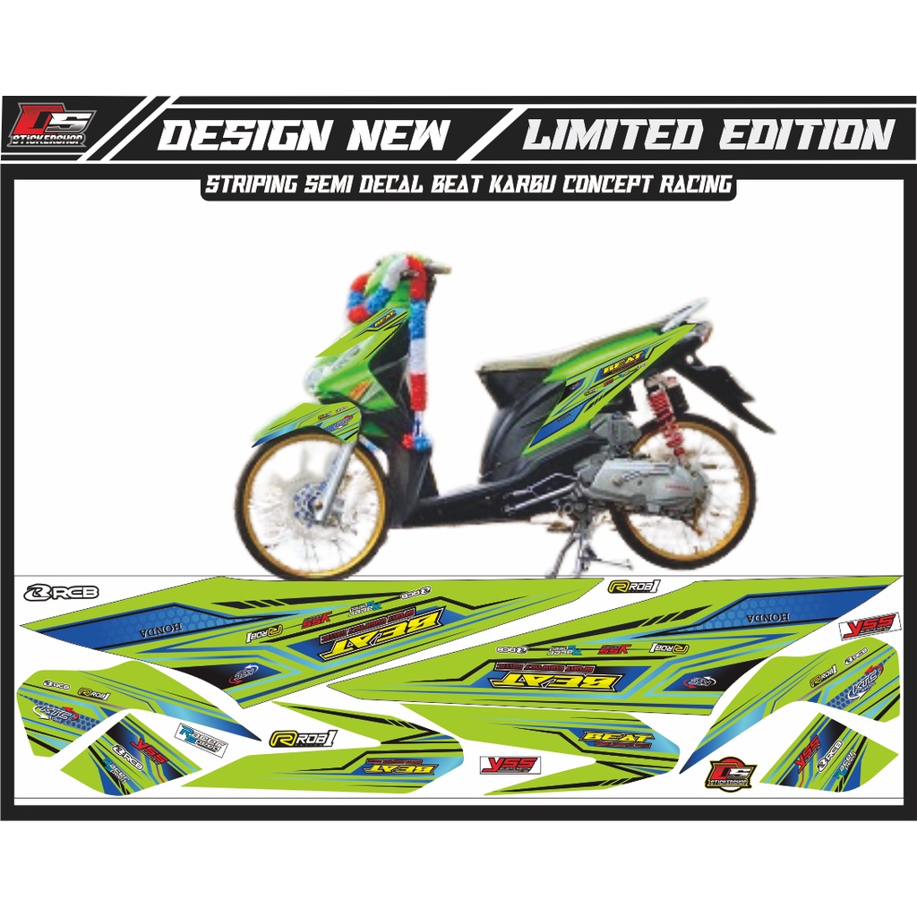 STRIPING VARIASI BEAT KARBU WARNA HIJAU