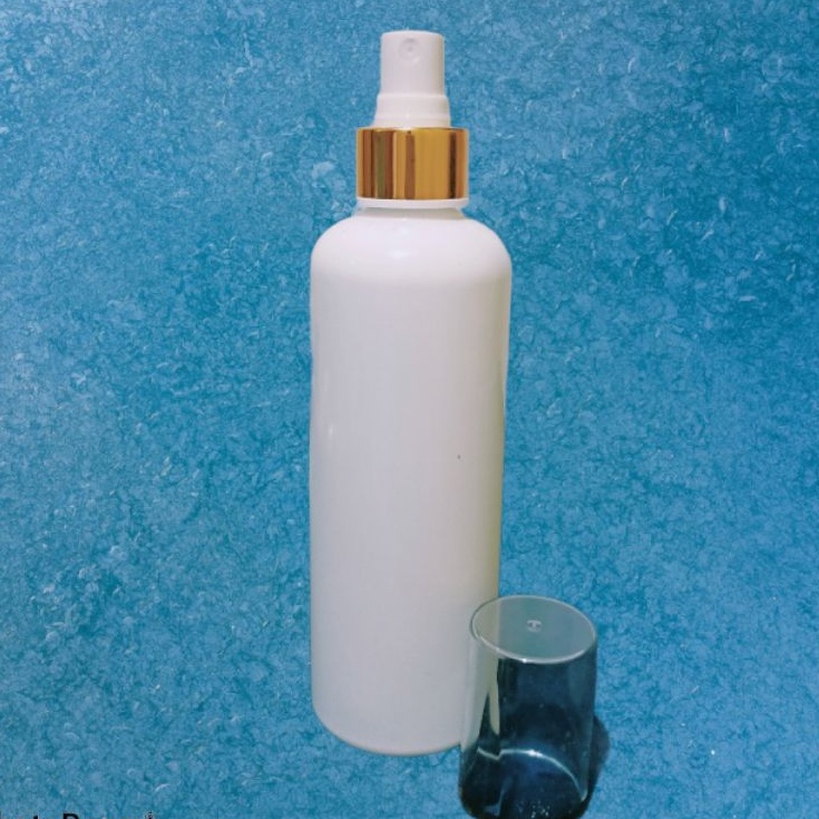 Botol Spray 250ml putih tutup spray ring gold fullcap