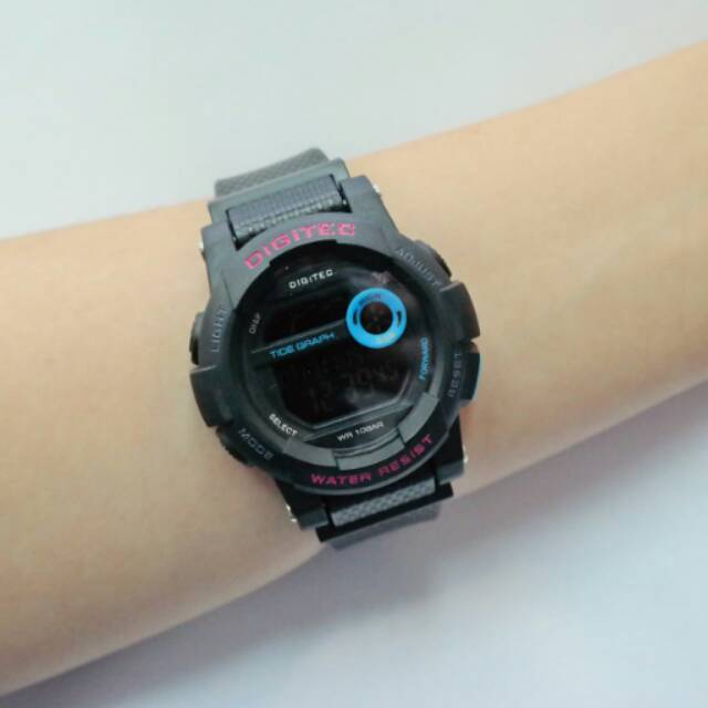 Jam Tangan Sporty Wanita Digitec Original Black list Pink
