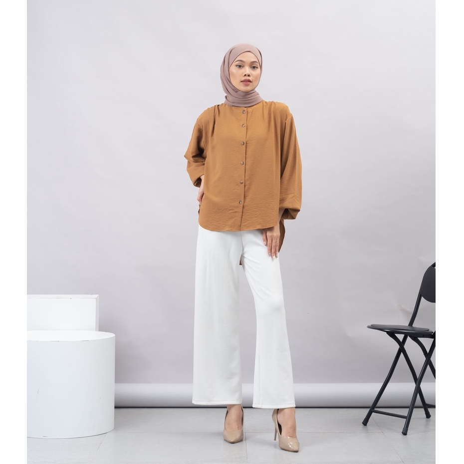 KEMEJA BLOUSE OBLONG YUMNA KATUN AIRFLOW POLOS PREMIUM SHIRT B592