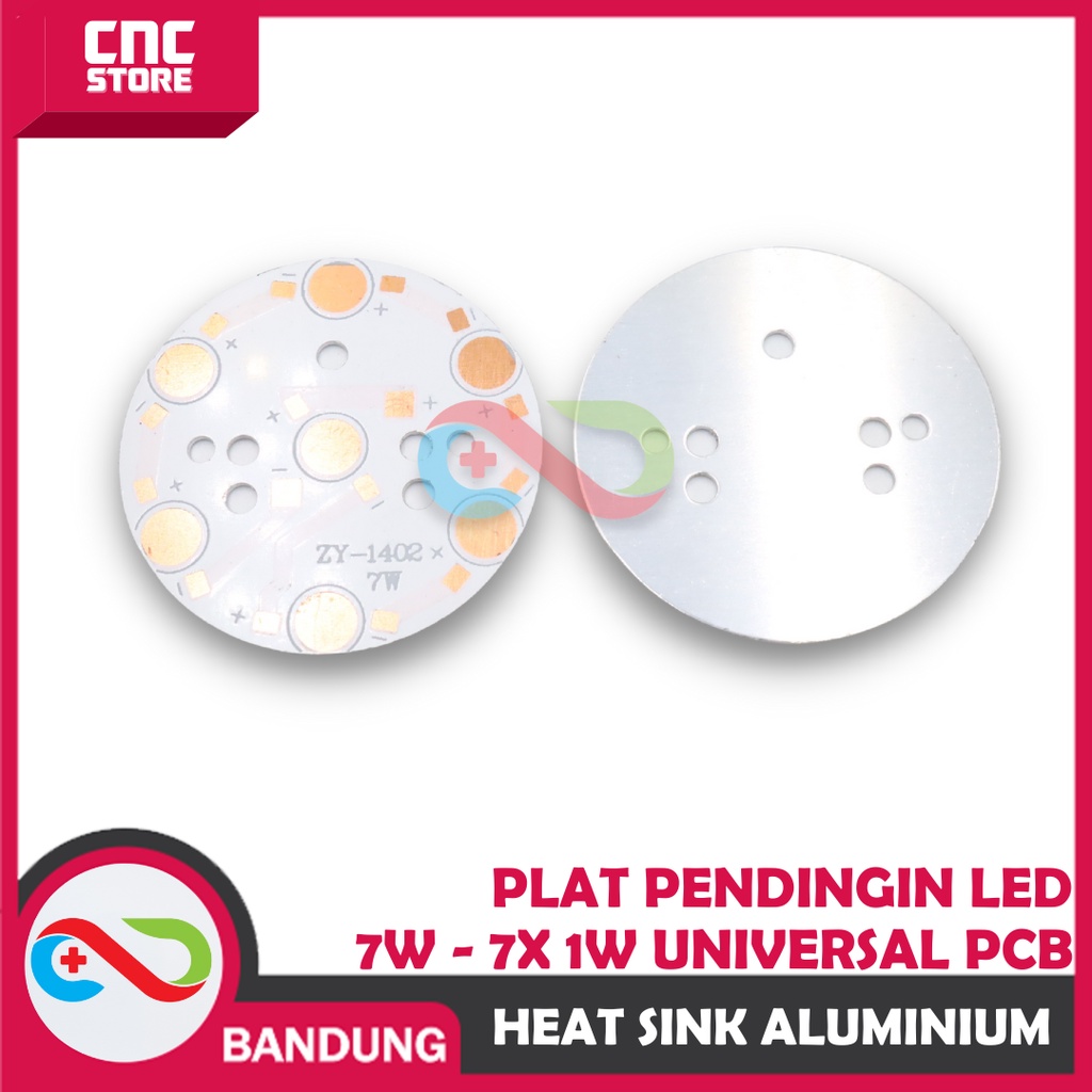 HEAT SINK ALUMINIUM PLAT PENDINGIN LED 7W - 7X 1W UNIVERSAL PCB HEATSINK DIAMETER 49MM ALUM