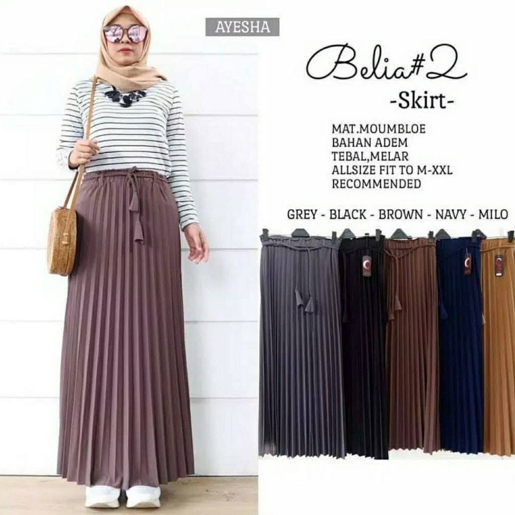 ROK PLISKET TALI LONCENG / ROK PLISKET PREMIUM IMPORT