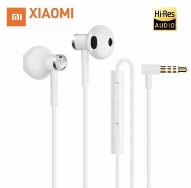 Headset Handsfree Xiaomi Hi-Res Original 100% Audio Jack 3.5mm Mi Dual Driver Earphones Xiaomi