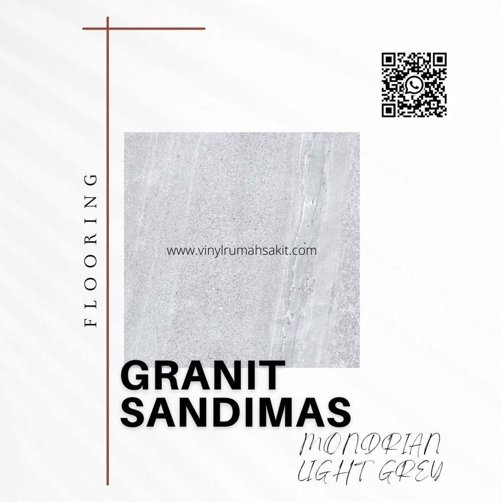 [PROMO] GRANIT LANTAI MOTIF MEWAH - SANDIMAS MONDRIAN LIGHT GREY 60x60