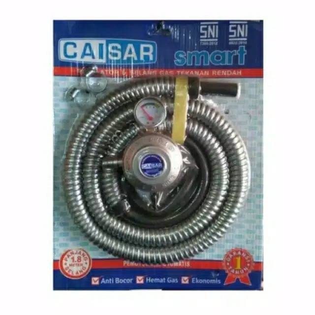 CAISAR SMART paket regulator gas selang fleksibel anti bocor + Meter w