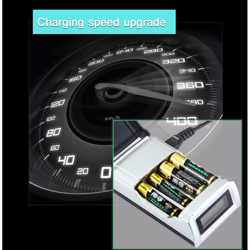 Taffware smart intelligent LCD 4slot charger baterai AA AAA NiMh