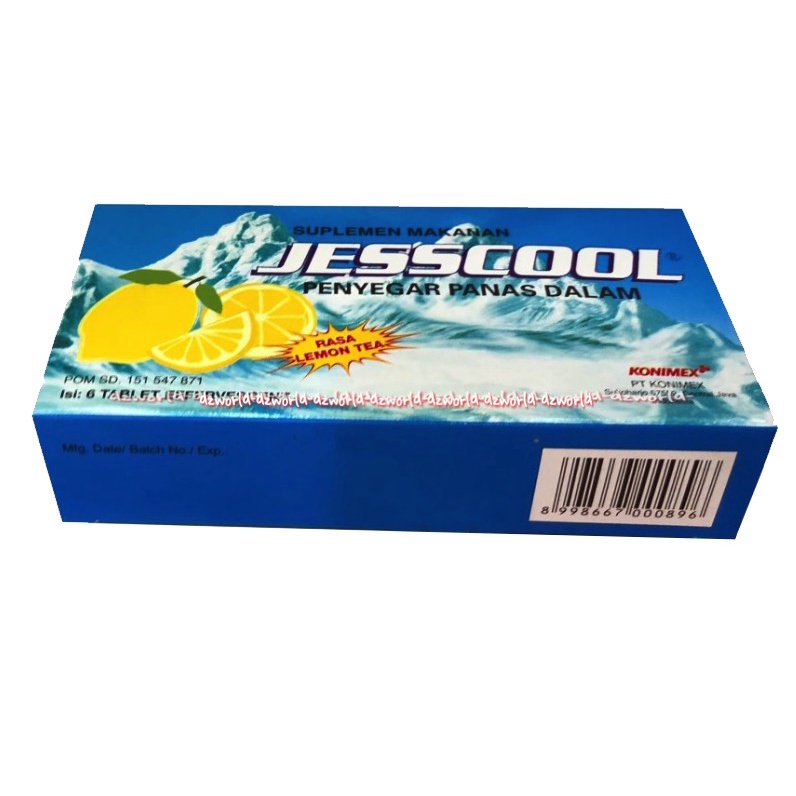 Jesscool Penyegar Panas Dalam 6tablet Rasa Lemon Tea Jess Cool Sariawan Bibir Pecah Pecah Sakit Tenggorokan Jescool Jes Cool