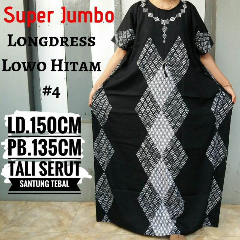 daster jumbo kekinian lowo SUPER JUMBO LD 150cm muat BB 100kg kain tebal realpict daster hamil longd