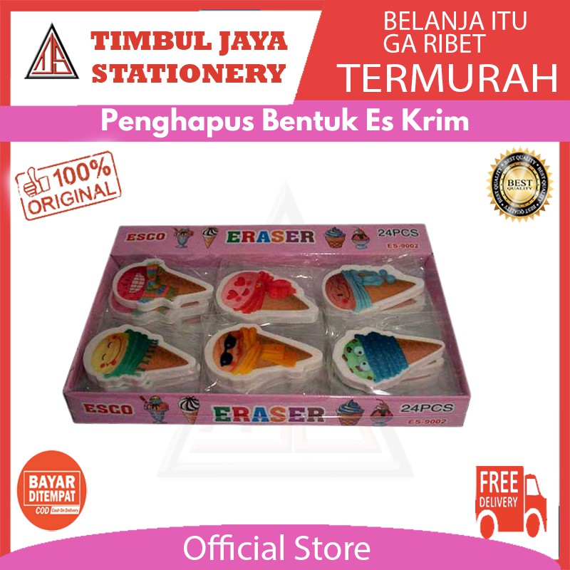 

Penghapus / Eraser / Stip / Hapusan Esco Es Krim Cron ES9002 isi 24pcs