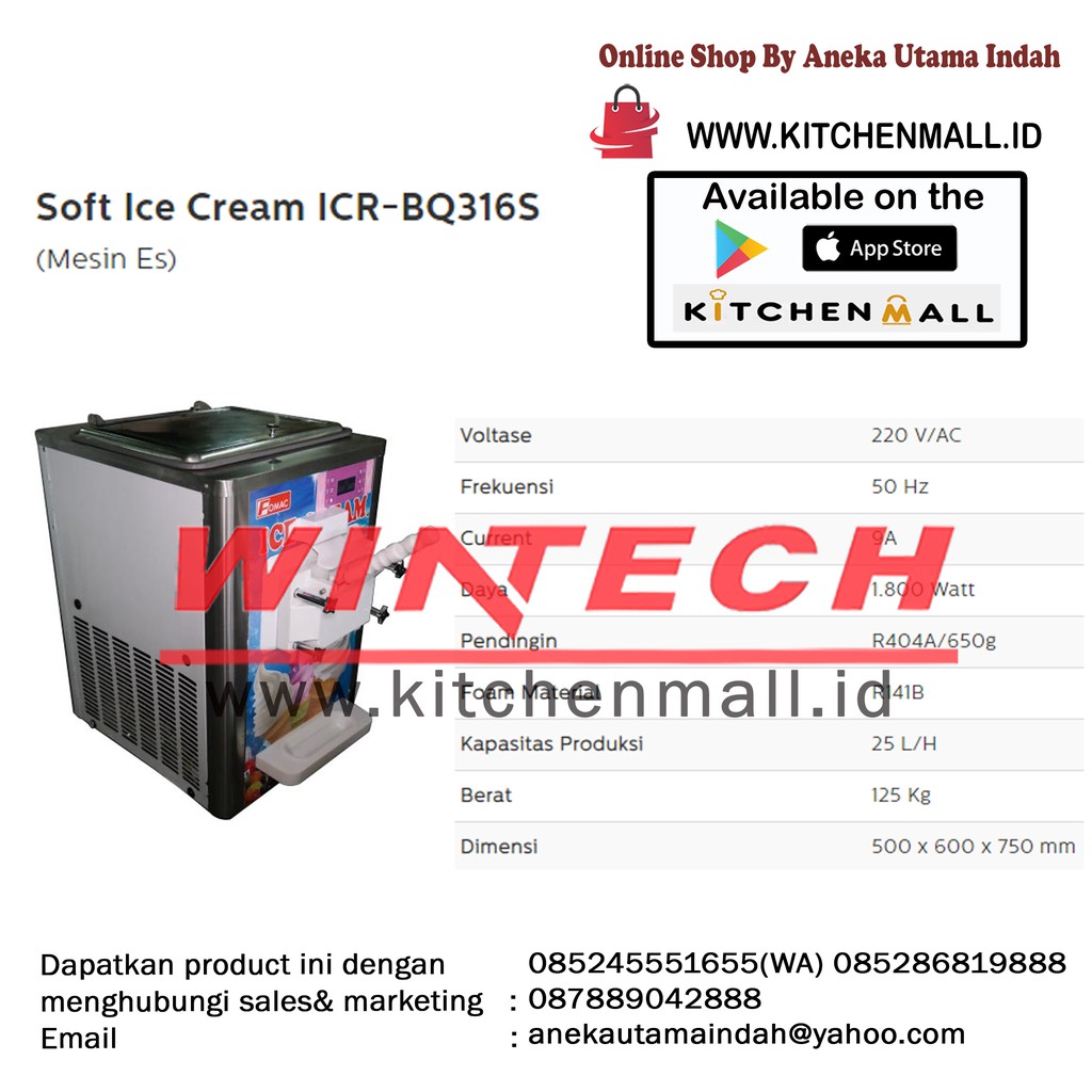 FOMAC ICR-BQ316S Soft Ice Cream - Mesin Pembuat Soft Ice Cream (Mesin Es Krim Cair)