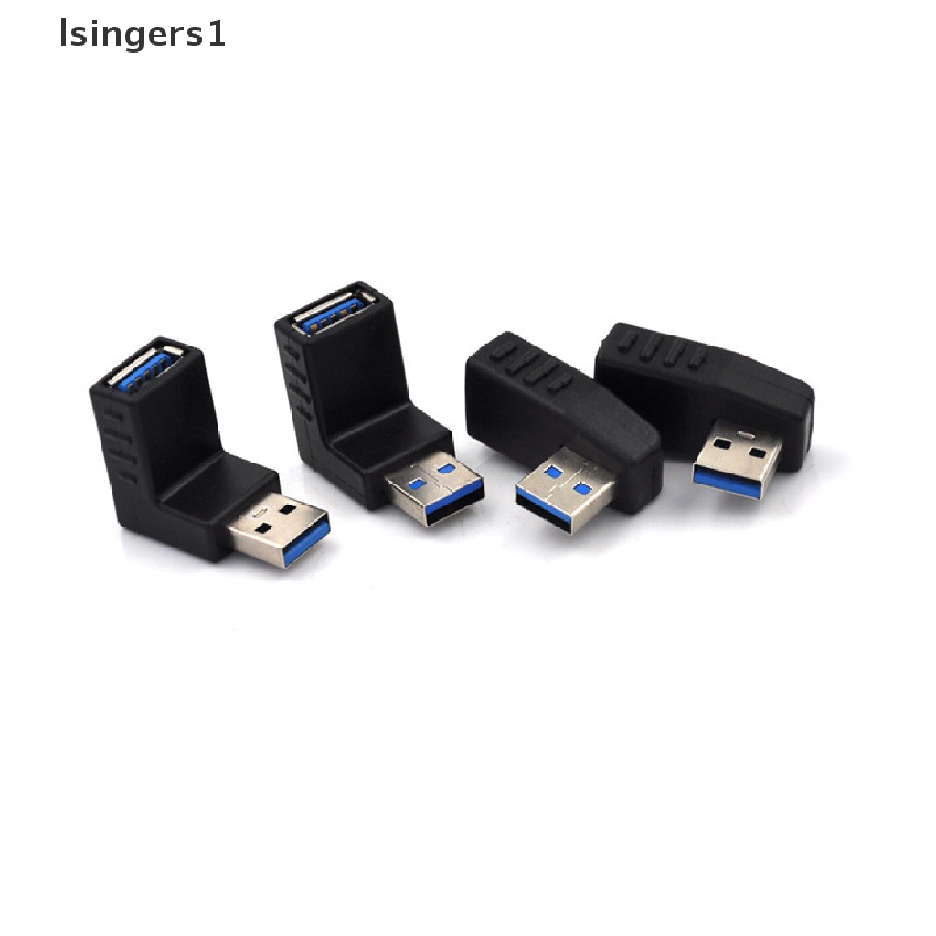 (lsingers1) Adapter Konektor Extension USB 3.0 Male Ke Female Bentuk L