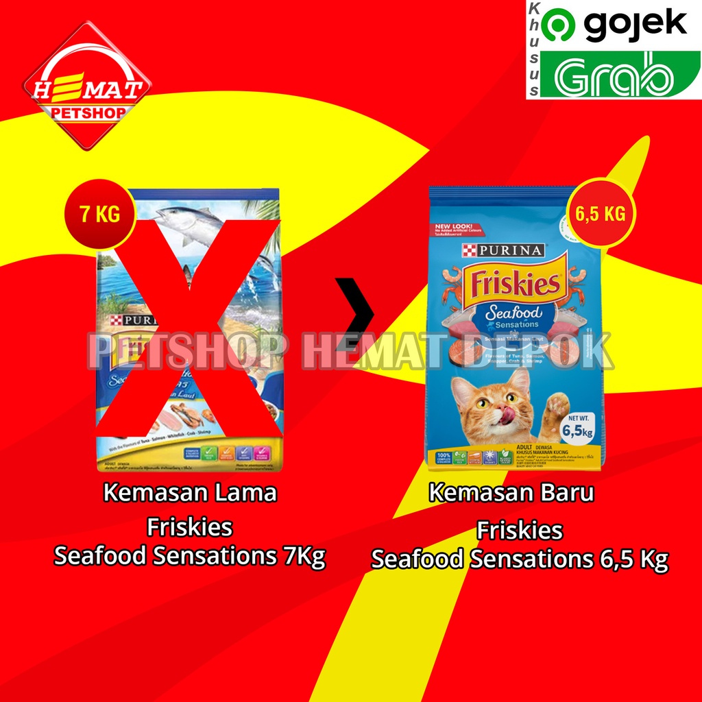 [Gosend] Friskies Adult Seafood Sensations 6,5 Kg  Makanan Kucing Dewasa 7kg Cat Food
