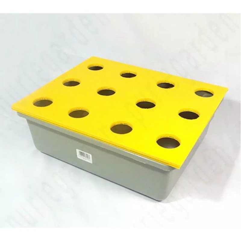 Baki hidroponik dan tutup impraboard 12 lubang