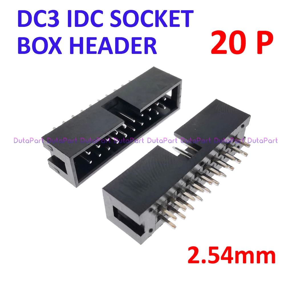 DC3-20P Socket IDC Male Lurus 20P 20 Pin 2x10 2.54mm Box Header JTAG