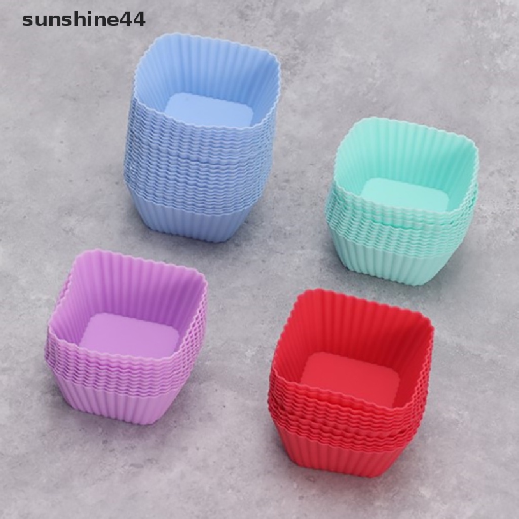 Sunshine 6pcs Cetakan Cupcake / muffin Bahan Silikon Aneka Warna