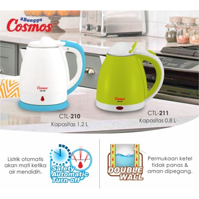 Electric Kettle / Teko Listrik Cosmos CTL-211 0.8L