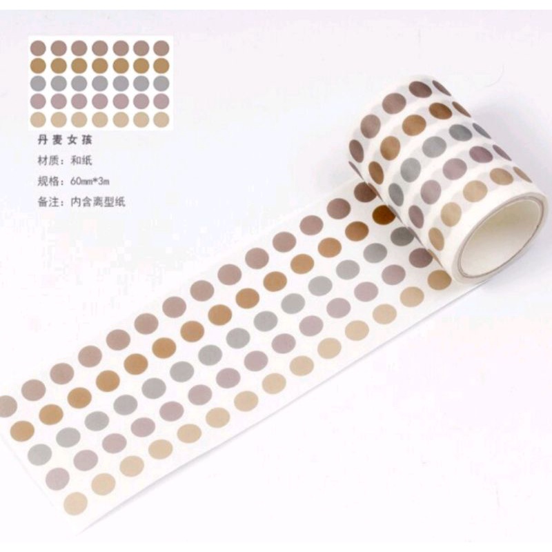 

[TGV003] 25 dot - Sticker Dot / Washi Tape / Selotip Washi / Deskorasi Scrapbook / Journal Kit / Jurnal Kit / Bujo Penpal Bullet