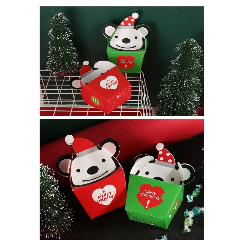 BXBE box kotak kue papercup natal christmas bingkisan tempat hadiah ka - Merah