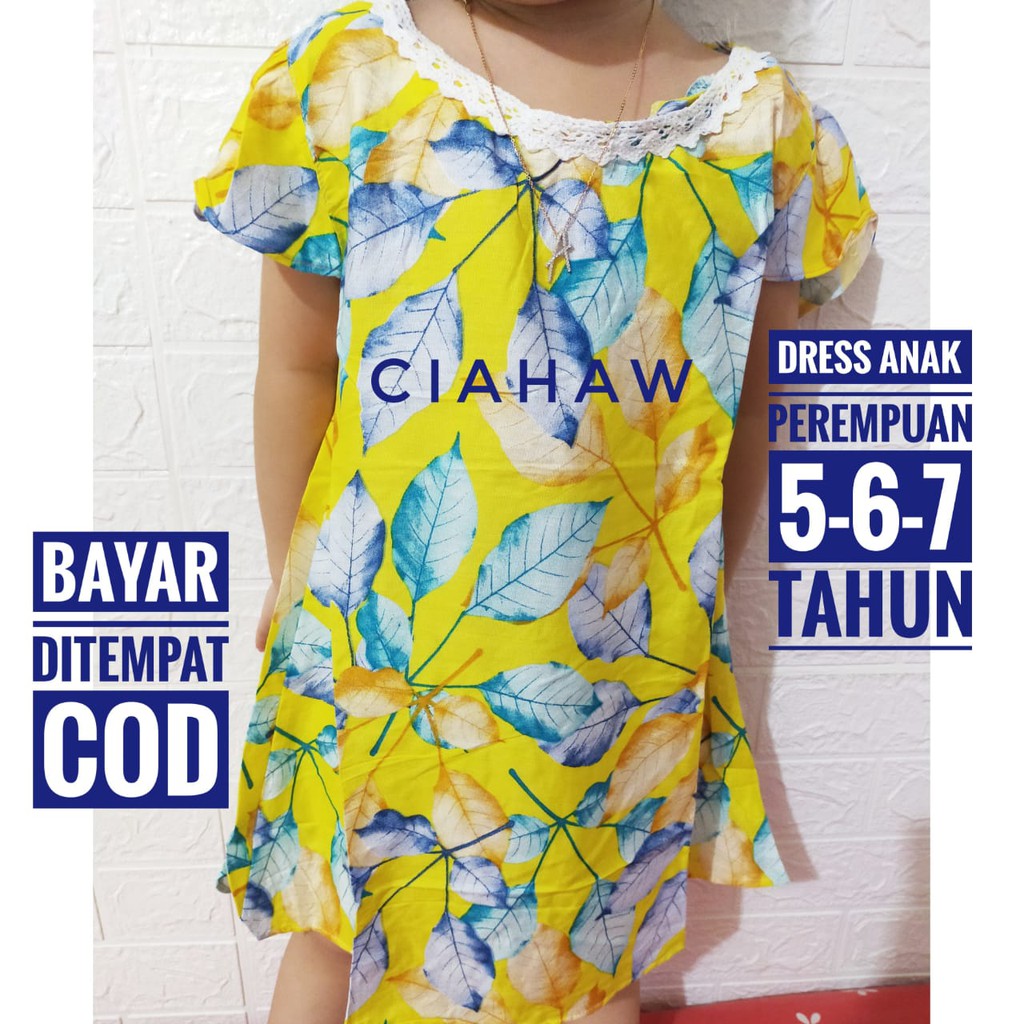 CIAHAW Dress Anak Perempuan Rayon Size 5-6-7 Tahun// Daster Pakaian Anak Perempuan RANDOM