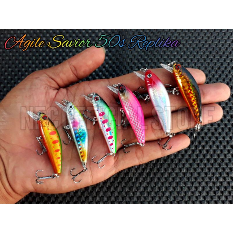 Lure minnow replika Agile Savior 5s (5cm/6,5gr) Best KILLER untuk ultralight casting