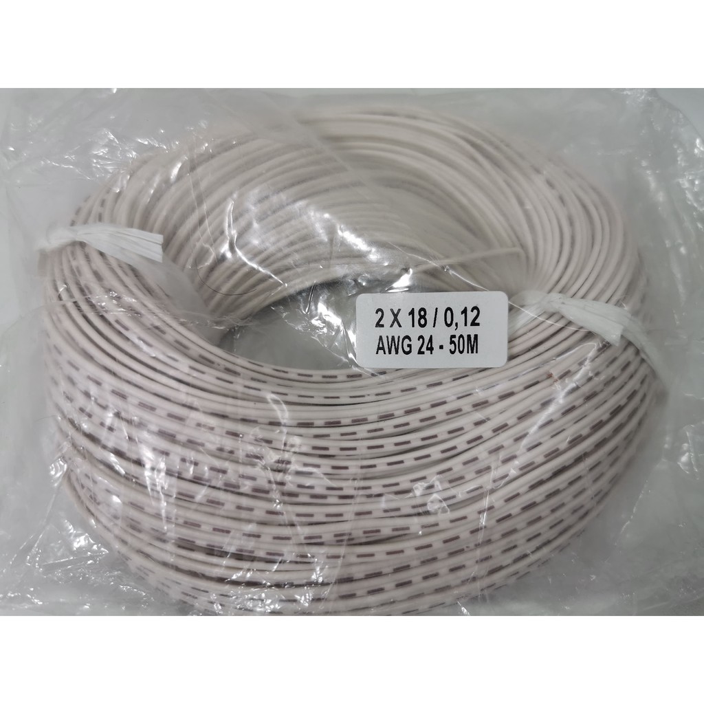 Kabel listrik Serabut AWG 24 ( 2 x 18 ) panjang 50 mtr per roll