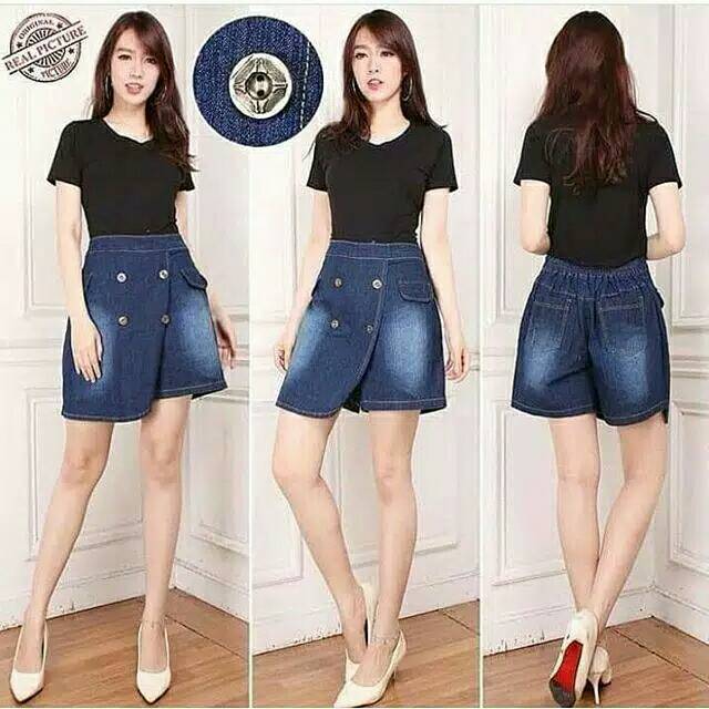 Celana Rok Jeans Pendek