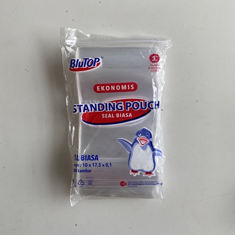 Standing pouch 10x17.5 Seal biasa / Single Seal
