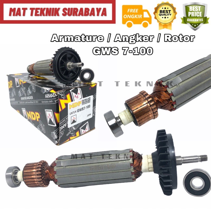 Armature / Angker / Rotor NDP Mesin Gerinda Bosch GWS 7-100 GWS7-100
