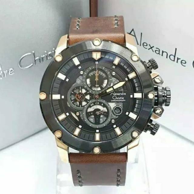 Jam tangan Alexandre Christie AC 6416 Black Original