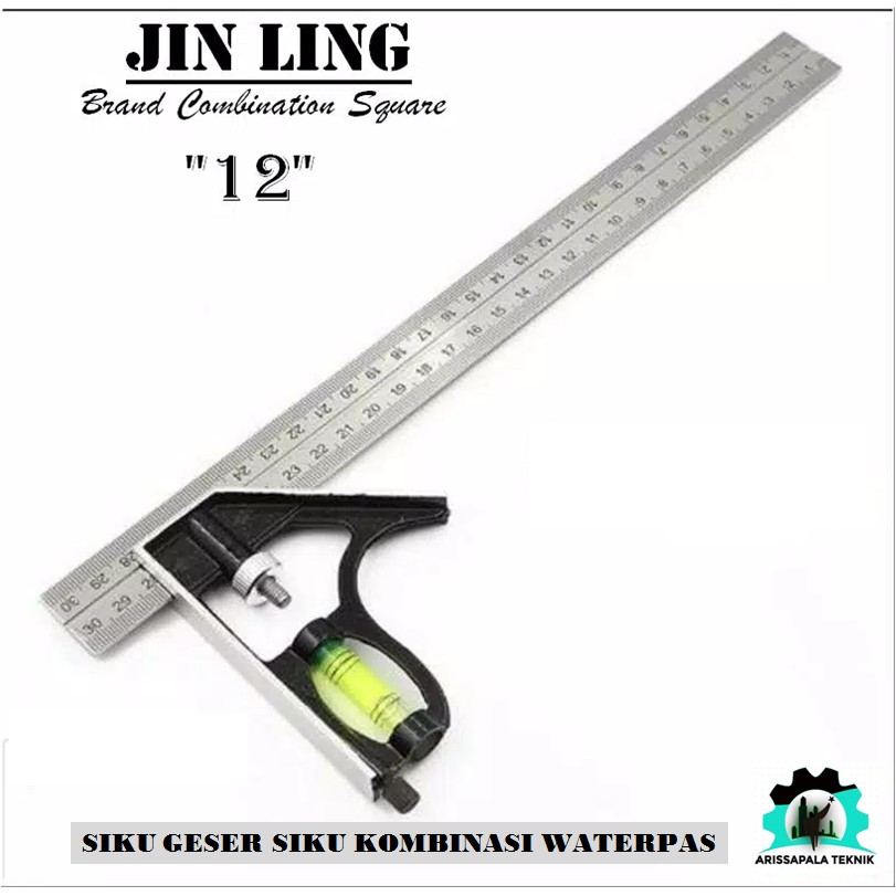 

Penggaris Siku Tukang Kombinasi Adjustable Combination Square Siku Geser Waterpass TONSEN