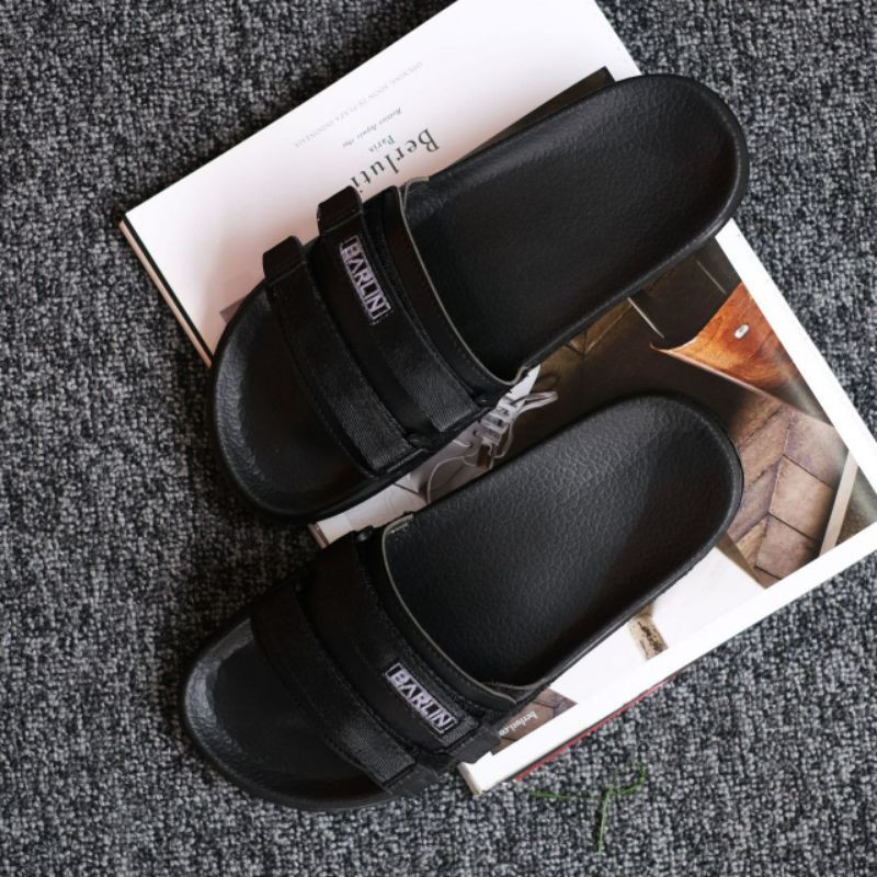 Estunice Sandal Slop Pria Slip On 001  Hitam