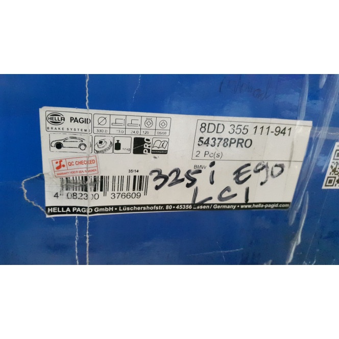 BRAKE DISC FRT BMW E90 325I LCI