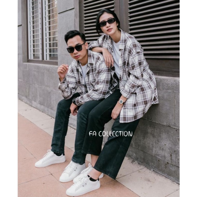 Kemeja Flanel Impor Pria Kualitas Premium Lengan Panjang Unisex Hem Flannel Baju Flanel Pria Wanita Motif Kotak Kotak