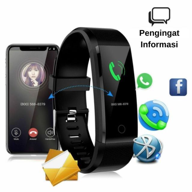 Jam Tangan Smartwatch IP67 Smartband Sport Pengukur Tekanan Darah - Simple Style