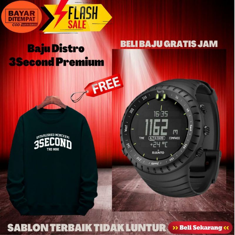 JAM TANGAN PRIA SUNTO ANTI AIR MURAH GRATIS HOODIE KAOS PRIA LENGAN PANJANG DISTRO 3SECOND