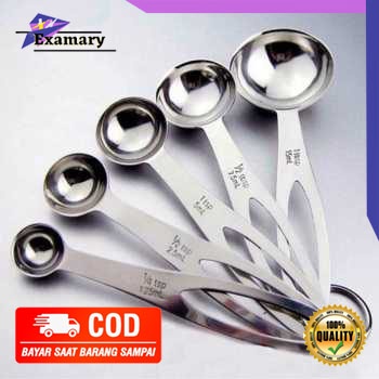 Sendok Takar Stainless  | Sendok Set alat pengukur perlengkapan dapur untuk bahan kue, bumbu dan min