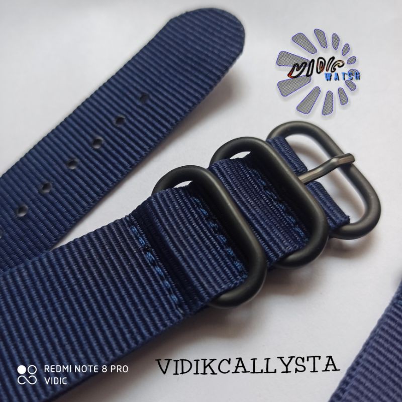 Nato Strap PVD BIRU NAVY Tali Jam tangan Nylon 18mm 20mm  22mm 24mm Limited edition Nato Zulu NAVY BLUE