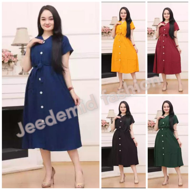 DRESS WANITA CASUAL PESTA LENGAN PENDEK DRES ANDIN IKATAN CINTA DRESS WANITA MODERN