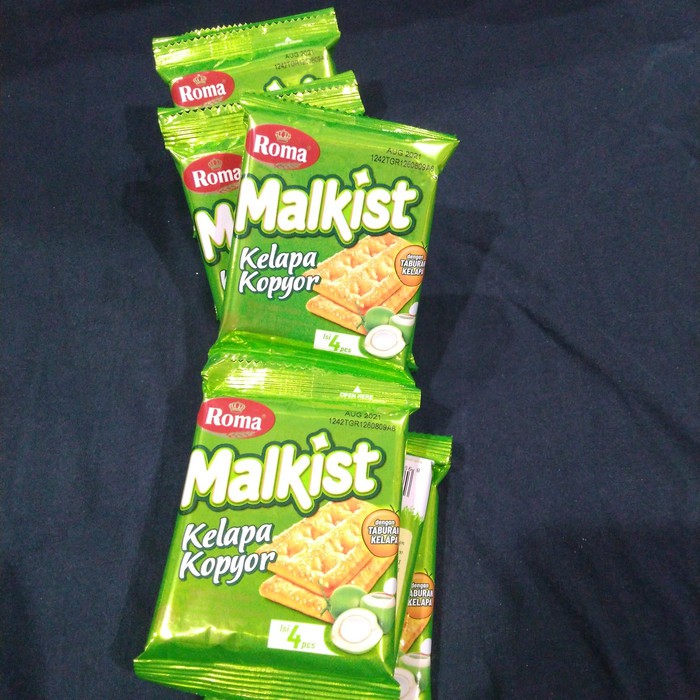 Biskuit Roma Malkist KELAPA KOPYOR Renceng @25 Gr - ( HARGA 1 RENCENG isi 10 pcs )