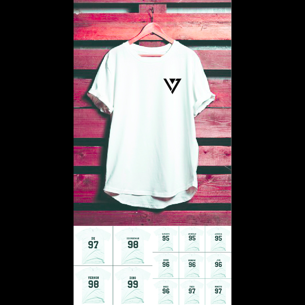 Kaos Tshirt Baju Combed 30S Kpop Seventeen Logo VErnon Jeonghan Murah