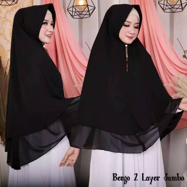 Khimar ceruty 2 layer jumbo khimar ceruty syar'i