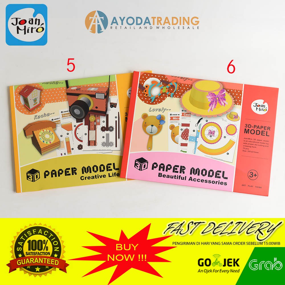 Joan Miro 3D Paper Model Paper Craft Mainan Edukasi Kertas Lipat