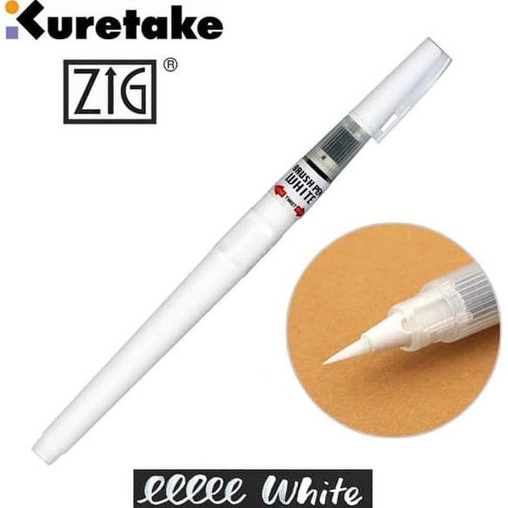 Kuretake Zig Cartoonist Brush Pen - White Ink