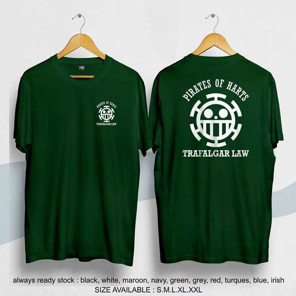 kaos distro trafalgar law / kaos baju pirates of harts premium