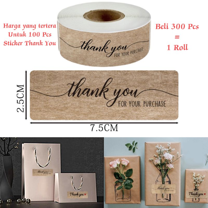 500 Pcs Sticker Thank You / 1 Roll Ukuran 1inch / 2.5 cm.. PROMO TAHUN BARU banyak motif lain, cek di slide selnjutnya ya-C