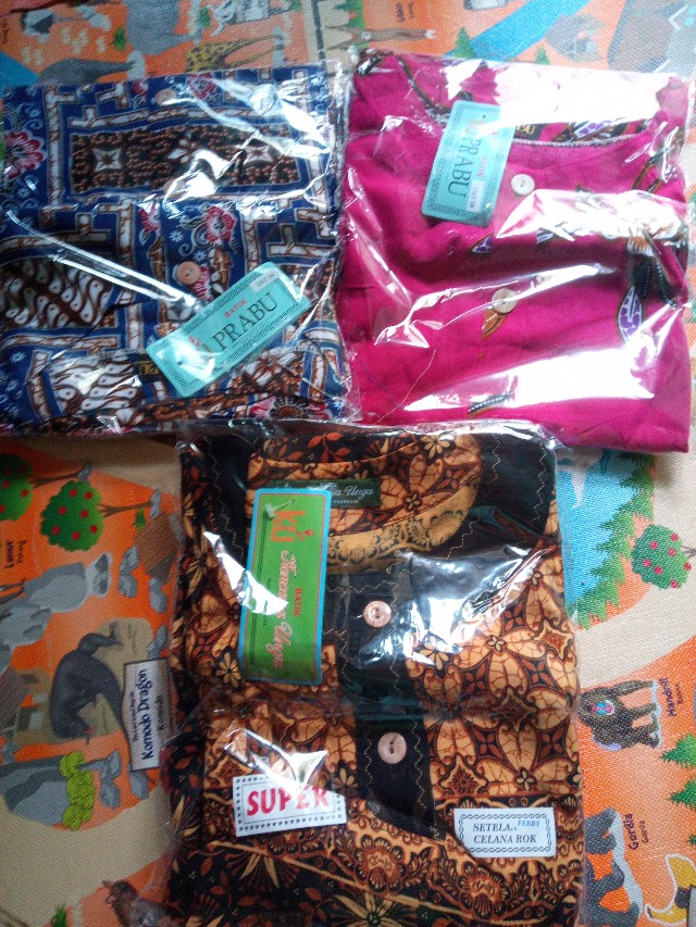 Stelan Kulot Super Batik Sogan Merk Kencana Ungu Label Ijo (kui)