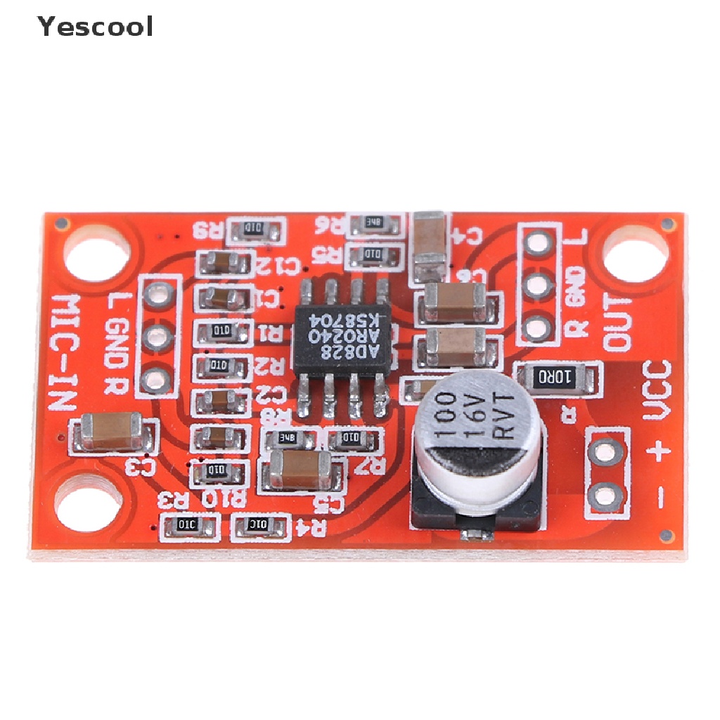 Yescool AD828 Papan preamplifier Mikrofon stereo Dinamis DC 3.7V-15V 12V